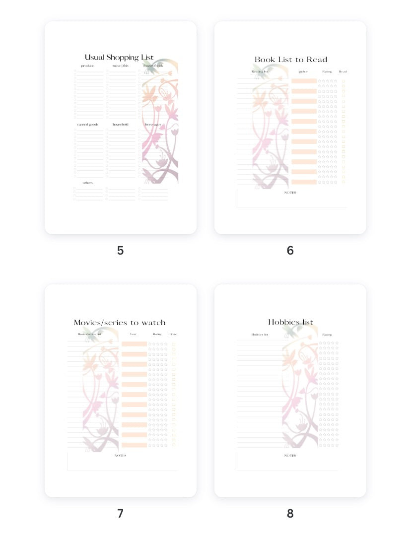 Printable planner inserts 2023 | part 6 Trackers & Activities