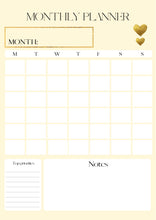 Load image into Gallery viewer, Printable monthly planner A2 poster for wall | 4 colors
